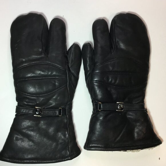 Vintage Olympia Sports One Finger Mittens Cowhide With Acrylic Lining Size Small - Picture 2 of 10